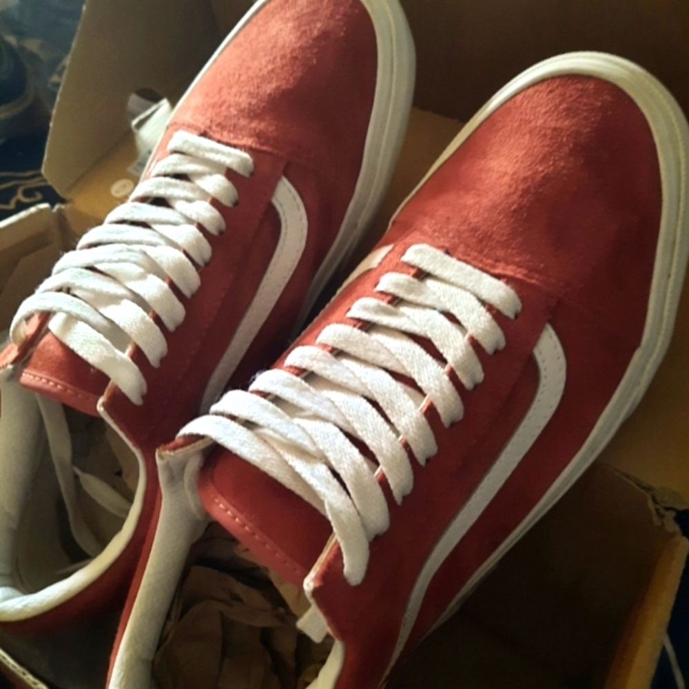 VANS Old Skool Suede Skate Sneakers burnt orange Men 9, Women 10.5 New In Box!